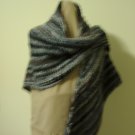 Handmade shawl gray brown knit