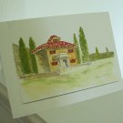 Greeting card set Tuscany print from original watercolor
