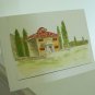 Greeting card set Tuscany print from original watercolor