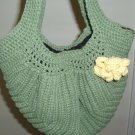 Lined Purse Wide Bottom Cotton Tote Handbag