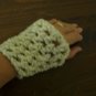 Handmade crocheted fingerless gloves, wristers wool