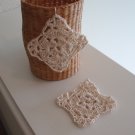Handmade crocheted earrings with silver ear wire Handmade crocheted earrings with silver ear wire