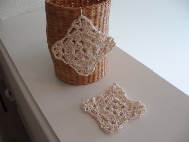 Handmade crocheted earrings with silver ear wire