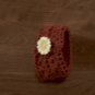 Merino wool crocheted bracelet daisy rust