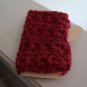 Fingerless Gloves, garnet, crocheted mohair