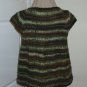 Handmadeknit vest deep woods green cap sleeve