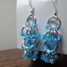 Sterling silver ear wire, chain maille earrings with czech glass beads(item 127) Sterling silver ear wire, chain maille earrings with czech glass beads(item 127)