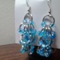 Sterling silver ear wire, chain maille earrings with czech glass beads(item 127)