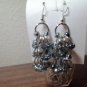 Smokey black,grey earrings, silver ear wire, chandelier(item 126)