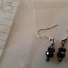 Black crystal earrings with silver ear wire(item 123)