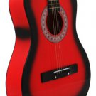 Red Acoustic Guitar + Extra Strings + Pick