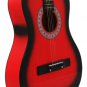 Red Acoustic Guitar + Extra Strings + Pick