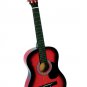 Red Acoustic Guitar + Extra Strings + Pick