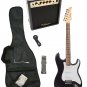 Black Electric Guitar + 15w Amp + Gig Bag + Cord + Whammy Bar + Strap + Picks