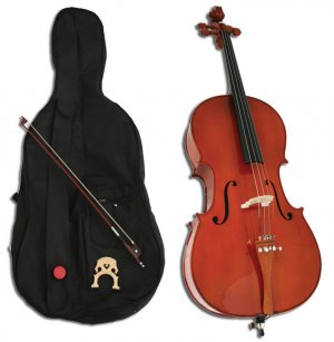 Natural Handmade Cello + Bow + Case + Bridge + Rosin