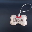Personalized felt dog bone Christmas ornament