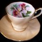 Light Peach teacup and saucer set, Fine china made by Royal Grafton