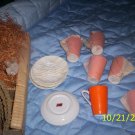 Retro Orange set of 6 mini teacups and saucers