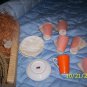 Retro Orange set of 6 mini teacups and saucers