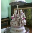 Victorian dancing couple lamp, all ceramic and  it works!
