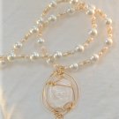 Clearance Sale! Lady Sarah, Mother of Pearl Cameo Necklace