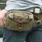 Vintage Casual Canvas Leather Shoulder Bag / Waist Bag