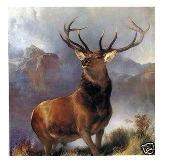Handicrafts Repro oil painting:"Deer In canvas" 24x24"
