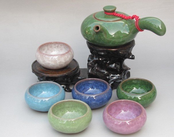 Violet arenaceous ice crack glaze kung fu tea set suit 'ã multiple color ã