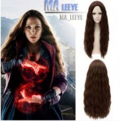 Avengers Scarlet Witch Wig Wanda Maximoff Long Wavy Hair Cosplay Party Wig