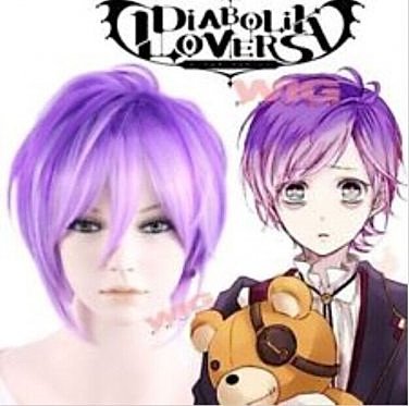 DIABOLIK LOVERS Kanato Sakamaki Purple Short Anime Cosplay Hair Wig