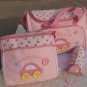 2 Multi-Function Baby Tote Nappy Bags + Accessories (Pink) - HOT & NEW