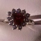 Trillion Rhodolite Ring   R-1095