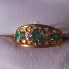 3 stone Emerald Ring  R-1124