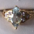 Marquise Aquamarine and Tanzanite Ring  R-1069