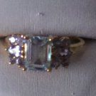 Emerald cut Aquamarine Ring  R-1073
