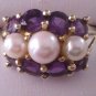 Peal and Amethyst Ring R-1212