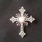 Emerald and pearl Cross Pendent  P-2117