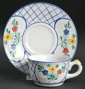 Herend Village Lattice Hill Cup and Saucer