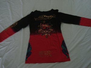 ED Hardy long sleeve womens dress shirt Size XL