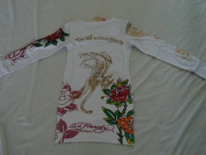 ED Hardy long sleeve womens dress shirt L