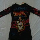 ED Hardy long sleeve womens dress shirt Size M