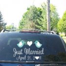 Wedding Getaway Car Decals Just Married Love Birds II