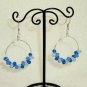Blue tear drop beads hoop earrings
