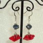 Red flower bundle earring