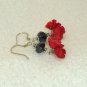 Red flower bundle earring