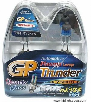 893 Super White GP Thunder 7500k 12V 37.5W Xenon Plasma Driving Head Light Bulbs