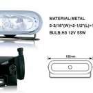5" Rectangular Oval Universal Metal Fog Light Clear