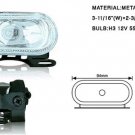 4" Rectangular Oval Universal Metal Fog Lights Clear