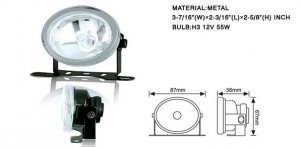 3" Oval Universal Metal Fog Lights Clear