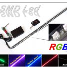 24" RGB 7-Color LED Knight Rider Strip Light Kit w/ Wireless Remote Control NEW